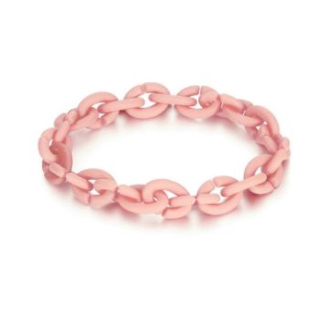 Silicone Acrylic Splicing DIY Bracelet Jewelry - Pink - 1