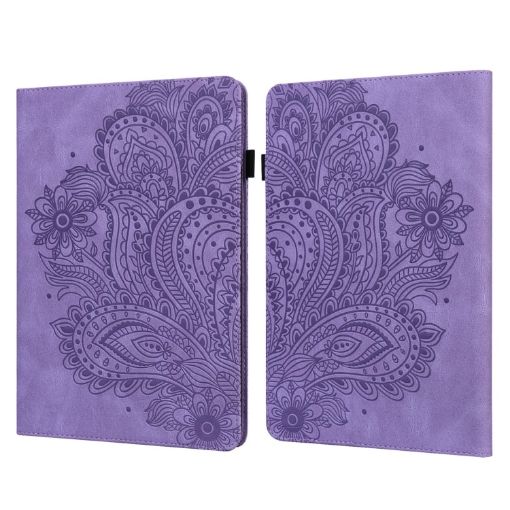 Peacock Embossed Leather Case for Kindle Paperwhite 5 - Purple - 1