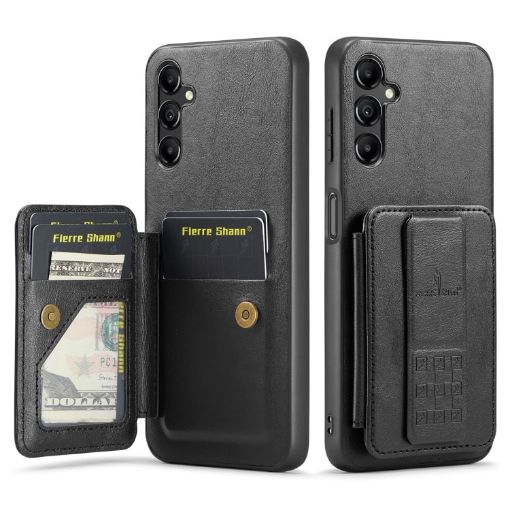 Samsung Galaxy A55 5G Leather Card Holder Phone Case (Black) - 1