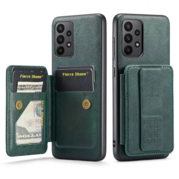 Samsung Galaxy A23 5G Leather Card Holder Phone Case (Green) - 1