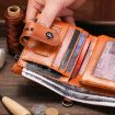 BULL CAPTAIN 088 RFID Anti-Theft Vertical Wallet (Coffee) - 7