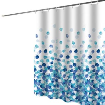 Waterproof Shower Curtain 240x200cm Blue Petal - 1