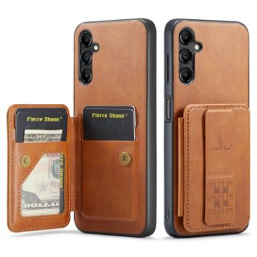 Samsung Galaxy A14 5G Leather Card Holder Phone Case (Brown) - 1