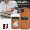 Samsung Galaxy A22 5G Leather Card Holder Phone Case (Brown) - 3