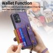Samsung Galaxy A32 4G Retro Cross Wristband Wallet Leather Back Phone Case - Purple - 4