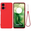 Red Silicone Shockproof Phone Case for Motorola Moto G04/G24 - 1