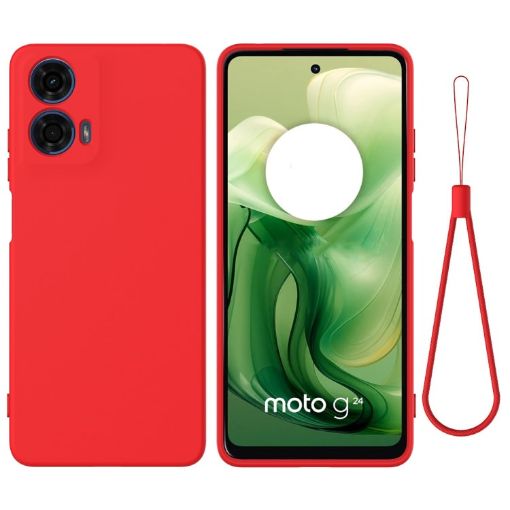 Red Silicone Shockproof Phone Case for Motorola Moto G04/G24 - 1