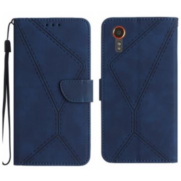 Samsung Galaxy Xcover 7 5G Blue Leather Phone Case - 1