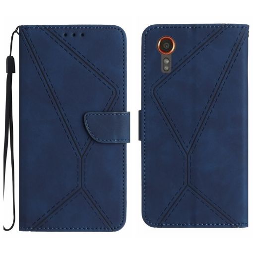 Samsung Galaxy Xcover 7 5G Blue Leather Phone Case - 1