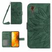 Samsung Galaxy Xcover 7 5G Green Leather Phone Case with Lanyard - 1
