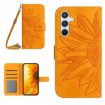 Samsung Galaxy A55 5G Sun Flower Flip Leather Phone Case (Yellow) - 1
