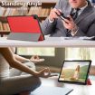 Samsung Galaxy Tab A9 Plus 3-folding Leather Smart Tablet Case - Red - 7