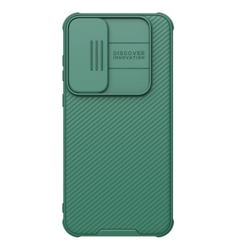 NILLKIN Black Mirror Pro Series Camshield PC Phone Case for Samsung Galaxy A55 - Green - 1