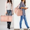 Large Capacity Travel Portable Folding Luggage Bag Pink - 7