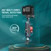 PULUZ Motorcycle Rearview Oblique CNC Metal Magic Arm Rod Mount - 9