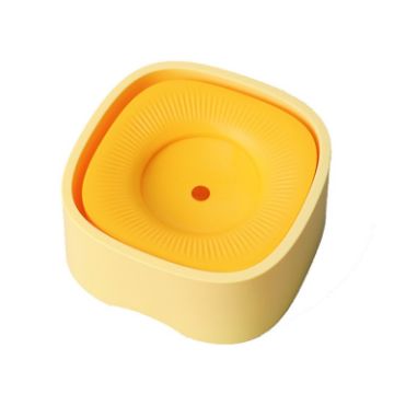 Pets No Wet Mouth Floating Bowl - Yellow - 1