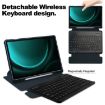 Samsung Galaxy Tab S9 FE+ Leather Case with Keyboard - Dark Blue - 6