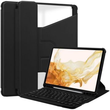 Samsung Galaxy Tab S9+ Smart Leather Case with Keyboard - Black - 1