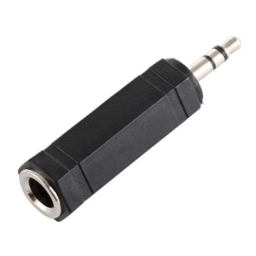 3.5mm to 6.35mm Stereo Jack Adaptor - Black - 1