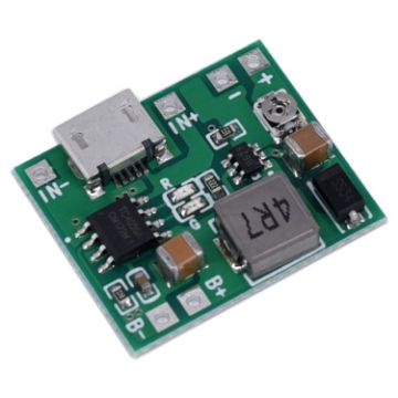 Picture of 3.7V 18650 Single Cell Lithium Battery Adjustable Boost Voltage Converter Module With Charging Circuit