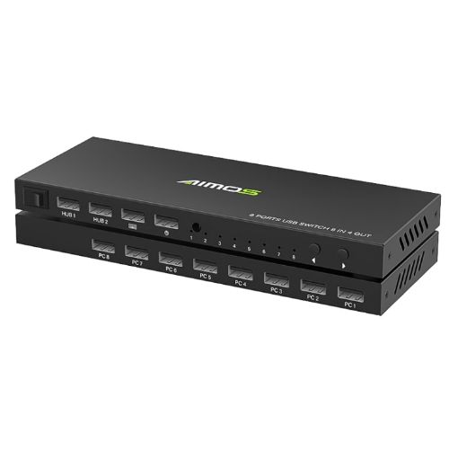 AIMOS AM-KM804 USB 8 In 4 Out Switch - USB Switch for Multiple Devices - 1