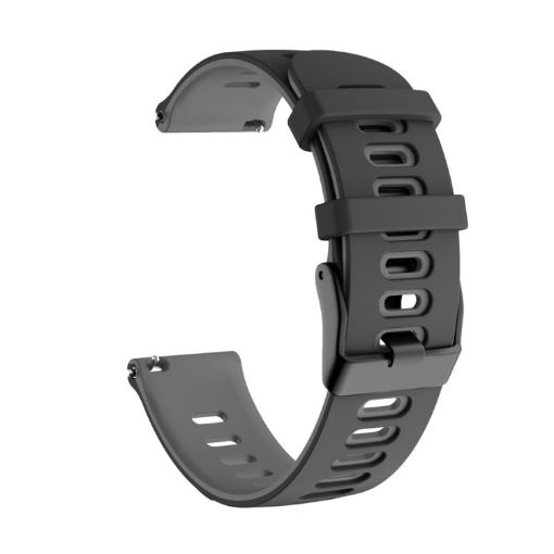 22mm Garmin Vivoactive 4/Venu 2 Silicone Watch Band - Black Grey - 1