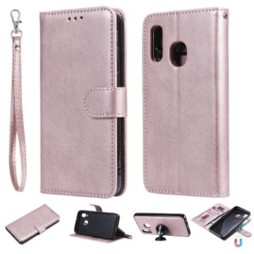 Galaxy A40 Rose Gold Flip Case with Holder & Card Slots & Wallet - 1