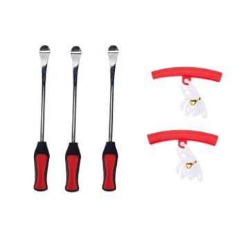 5 in 1 Tire Repair Tool Spoon Lever Changing Tools with Red Tyre Protector - 1