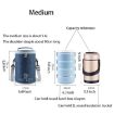 Round Insulated Lunch Bag Foldable Portable Tote - Wine Red - 2