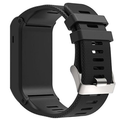 Black Silicone Sport Watch Band for Garmin Vivoactive HR - 1