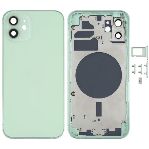 Green Back Housing Cover with SIM Card Tray & Side Keys & Camera Lens for iPhone 12 - 1