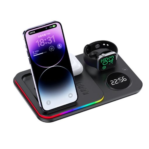 30W 4 in 1 Wireless Charger - Black | Fast Charging - 1