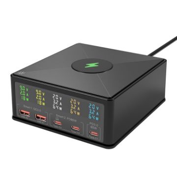 Picture of 868H 6 in 1 160W 3 PD Type-C + 2 QC3.0 USB Ports Multi Ports Charger (EU Plug)