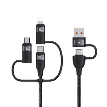 Picture of USAMS US-SJ646 U85 2m PD100W 6 in 1 Alloy Multifunctional Fast Charging Cable (Black)
