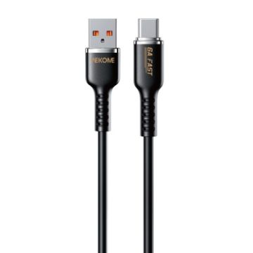 Picture of WK WDC-09a 6A USB to USB-C/Type-C Silicone Data Cable, Length: 1.2m (Black)