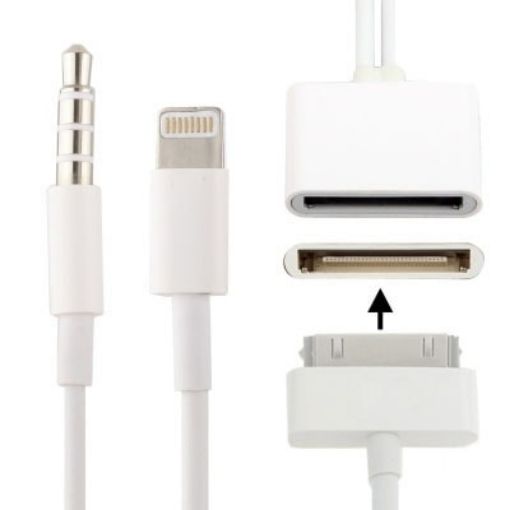 8 Pin Audio Adapter - White, Not Compatible with iOS 10.3.1+ - 1