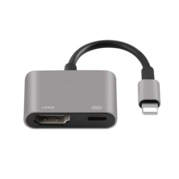 8 Pin to HDMI Adapter Cable for iPad - Grey - 1