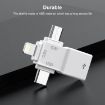 USB OTG Adapter - USB 2.0 to 8 Pin + USB-C + Micro USB - 3