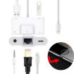 NK-1033 5 in 1 8 Pin Male to Dual USB + 3.5mm AUX + Ethernet Adapter - 5