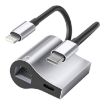 NK-1054Pro 2 in 1 8 Pin + USB-C Male to 8 Pin Charging + Ethernet Adapter - 1