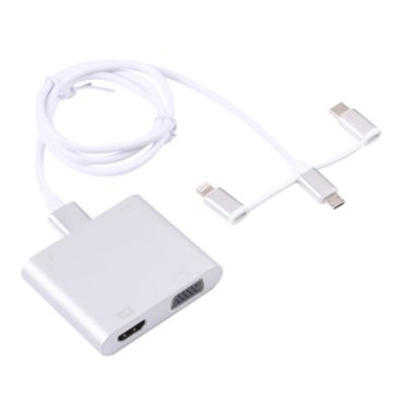 7585D 3 in 1 Digital HDTV Docking Adapter - HDMI VGA AUX & Charging - 1