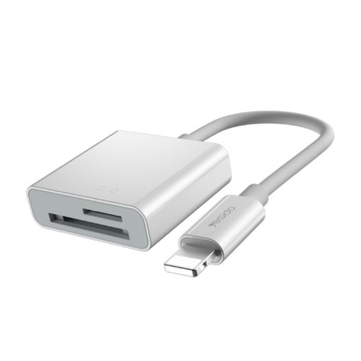 Yesido GS11 2 in 1 TF + SD Card to 8 Pin Adapter - White - 1