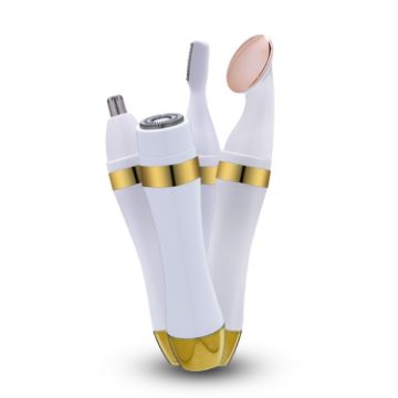 Picture of 4 In 1 Electric Shaver Home Eyebrow Knife Massage Import Cleansing Instrument (Gold)