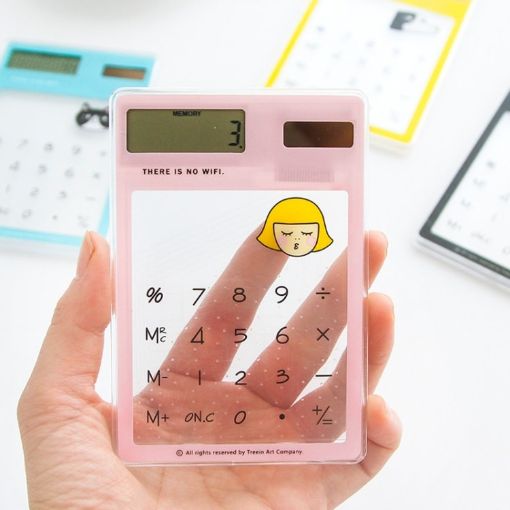 8 Digits LED Screen Calculator with Transparent Touch Pad & Solar Panel - 1