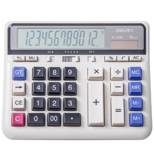 Deli 2135 Computer Keyboard Calculator - White - 1