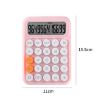 Picture of 12-digit Mechanical Keyboard Calculator Office Student Exam Calculator Display (Pink)