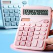 Large Screen Solar Dual Power Calculator - Pink - 2