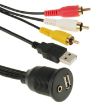 USB 2.0 & 3 RCA Male to USB 2.0 & 3.5mm Female Adapter Cable 2m - 6