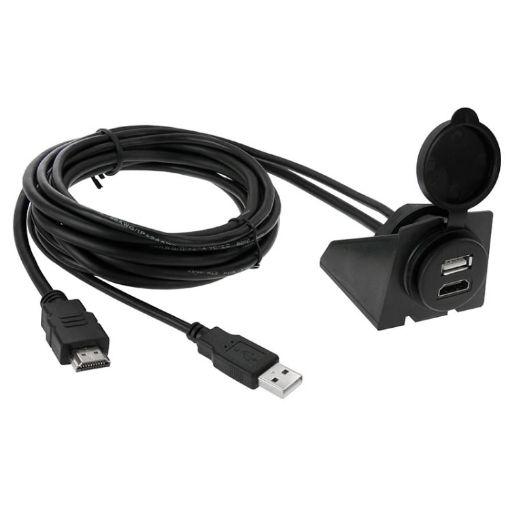 USB 2.0 & HDMI Male to Female Extension Cable - 2m Length - 1