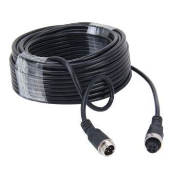 15m M12 4P Aviation Connector Video Audio Extend Cable for CCTV Camera DVR - 1